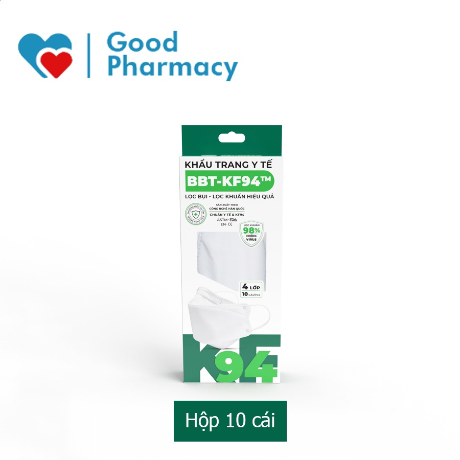 Khẩu trang y tế Bông Bạch Tuyết thiết kế KF94 BBT-KF94 - Hộp 10 cái