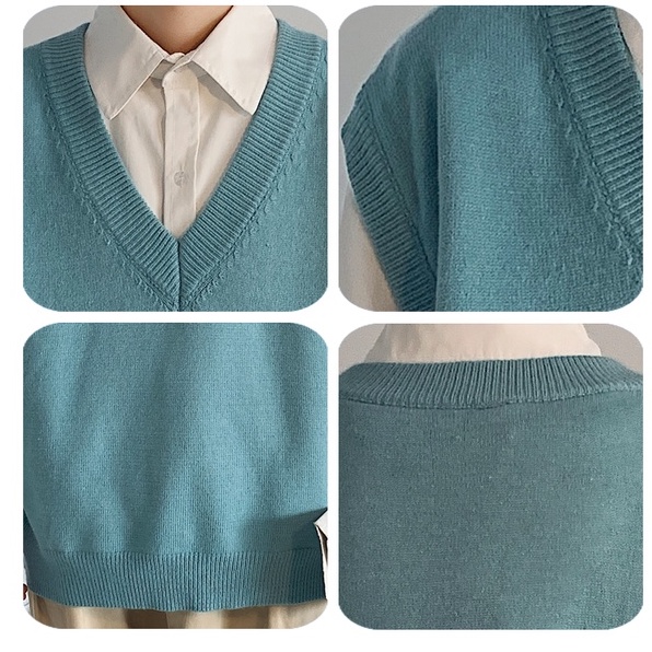 Áo len gile nam nữ form rộng cổ V, áo gile len nam nữ unisex form rộng thời trang ulzzang phong cách hàn quốc 008
