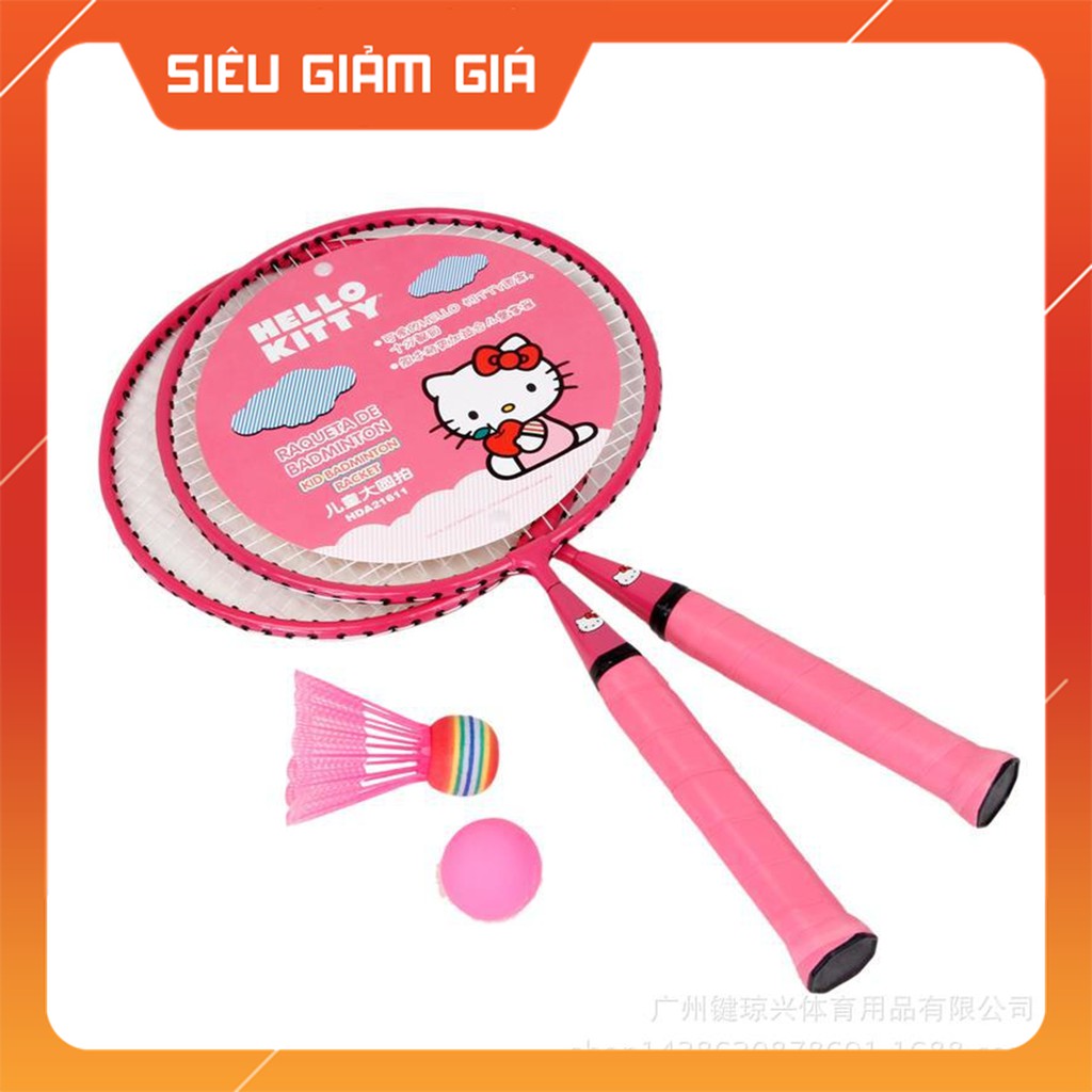 [GIÁ SỈ]  Vợt cầu lông Hello Kitty màu hồng