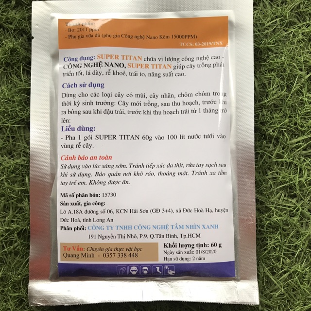 Phân bón Nano Kẽm - SUPER TITAN 60gram