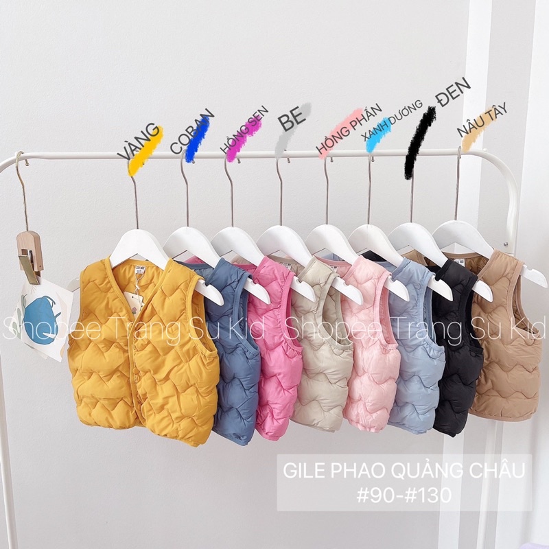 Áo Gile Phao Sóng QC Siêu Nhẹ Cho Bé Trai và Bé Gái.