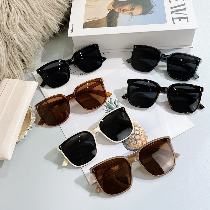 ¤☾✥kính râm nữ polarized nam phong cách hàn quốc gọng vuông hợp thời trang móng tay