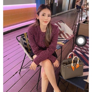 Áo khoác dạ tweed hồng tím zr 4432/002 +4% sp