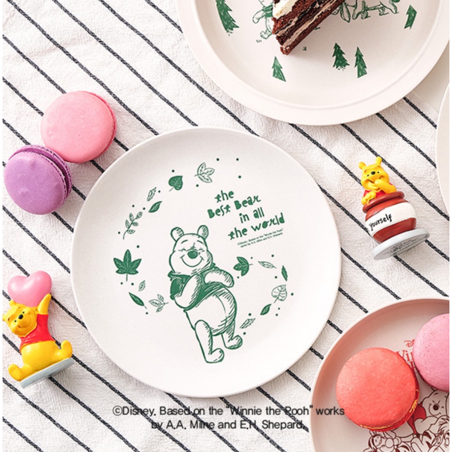 DAISO Đĩa Gỗ Hình Gấu Pooh 20cm / 21cm / 24cm