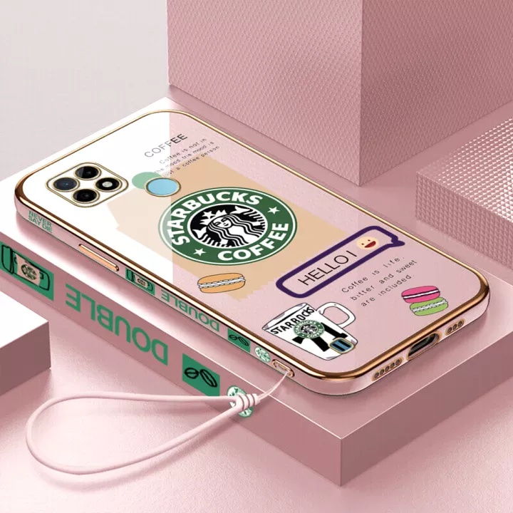 Ốp điện thoại QIANZI in logo Starbucks cho Realme 5 PRO Realme C55 C21 C2 A1K 9PRO + 9 4G C21Y C25Y