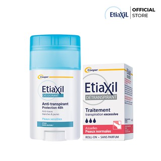 Combo Lăn khử mùi và điều tiết Mồ Hôi Dành Cho Da Thường 15ML và Sáp Khử Mùi Etiaxil 40ml