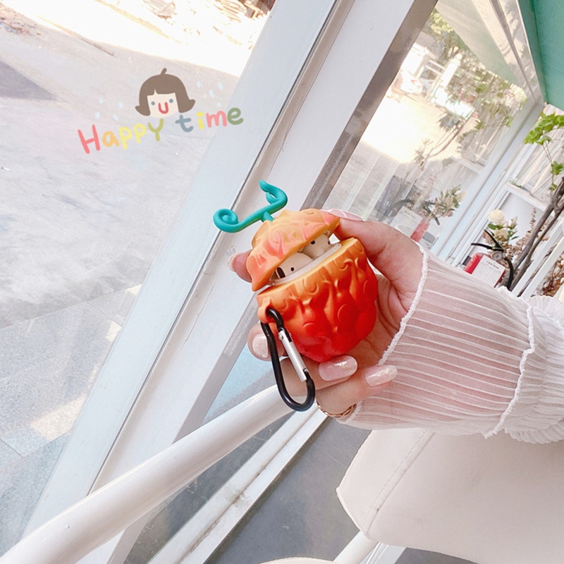 Vỏ Bảo Vệ Hộp Sạc Tai Nghe Airpods 1 2 Pro Họa Tiết Trái Cây Ác Quỷ Thời Trang Sang Trọng