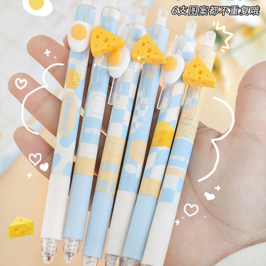 Bút Mực Gel Ngòi 0.5mm Hình Miếng Phô Mai Dễ Thương