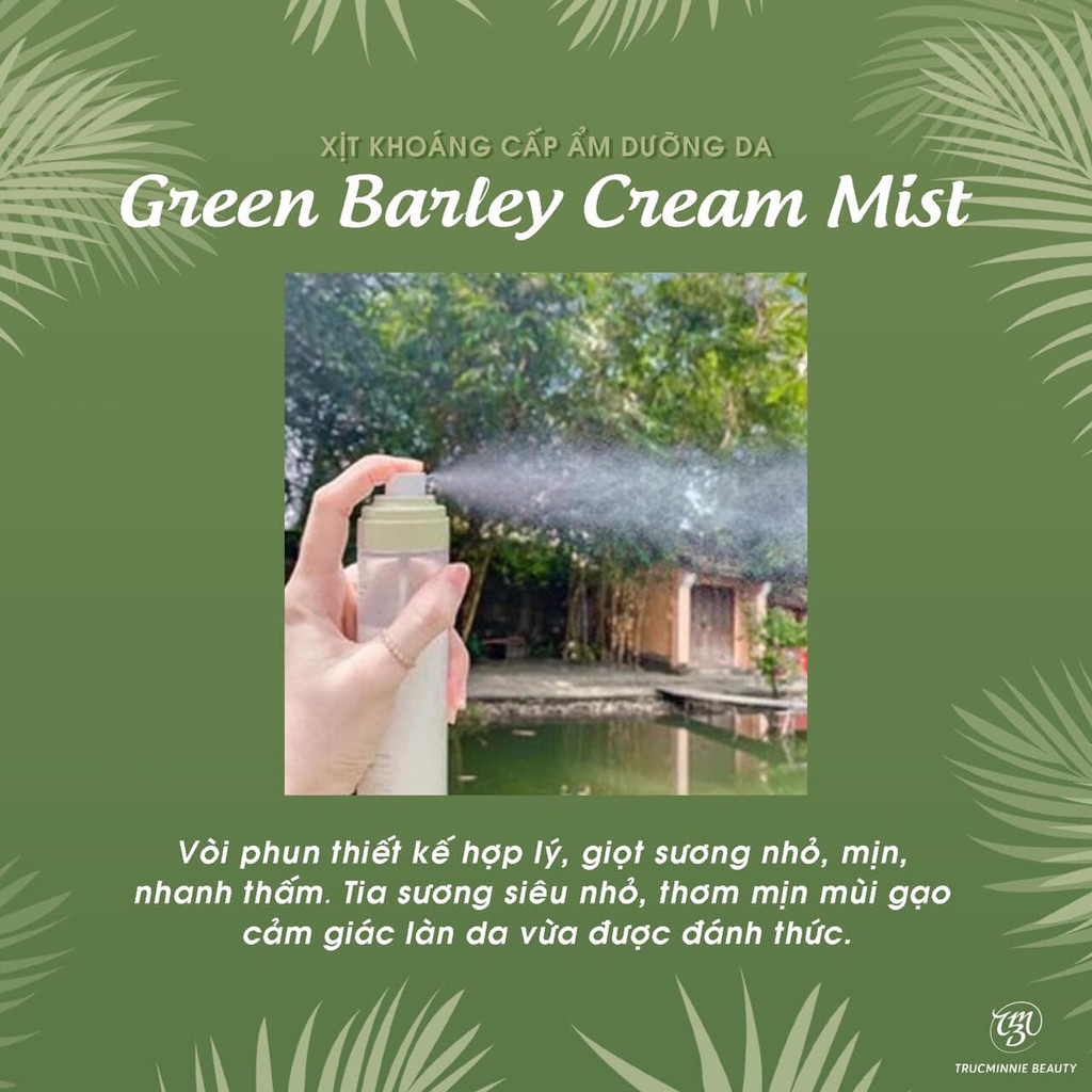 Xịt Khoáng Cấp Ẩm Dưỡng Da Mầm Lúa Mạch Green Barley Cream Mist So’Natural