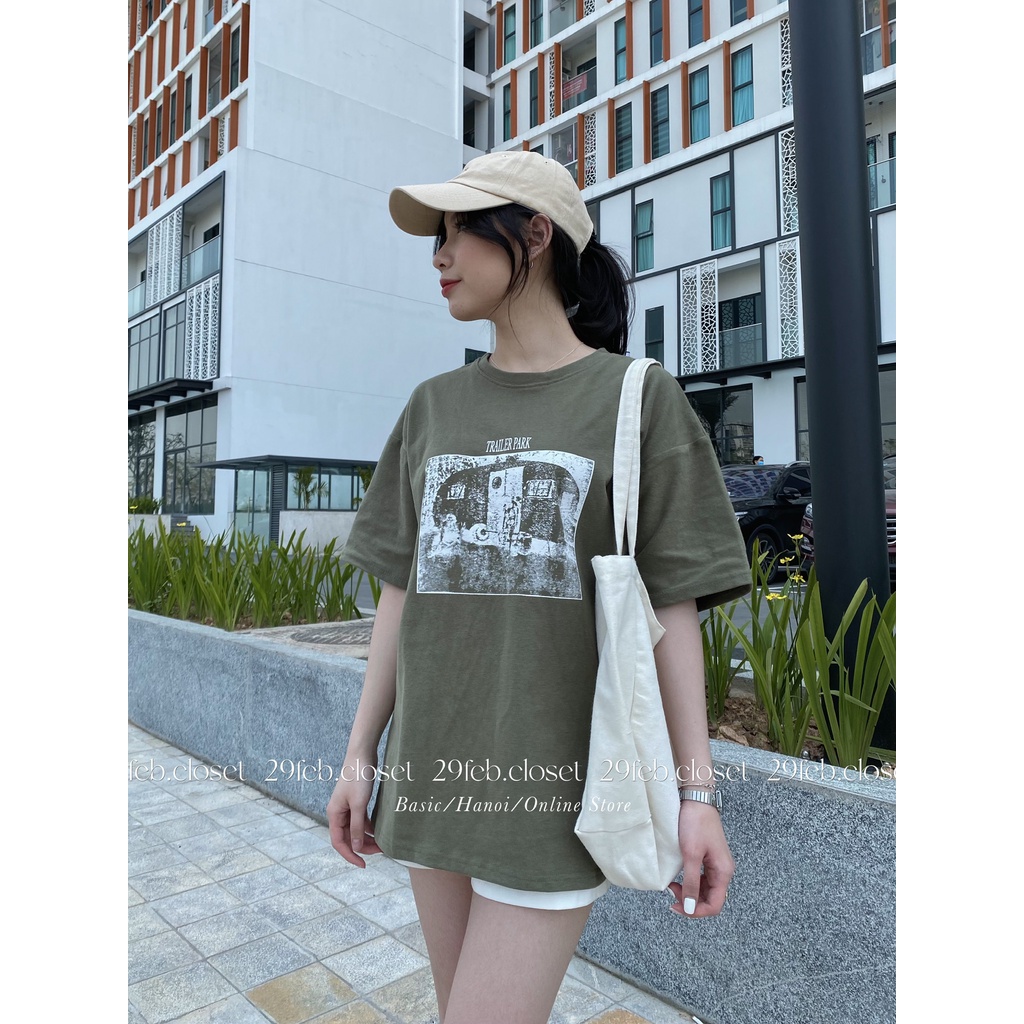 [Ảnh thật/Video] Áo phông oversize in hình Trailer park tag 3158, mặc đôi nam nữ - 29feb.closet - A53
