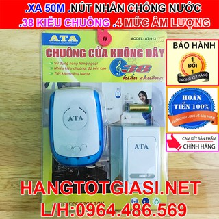 Chuông cửa không dây chống nước khoảng cách xa cao cấp ATA AT-913 chính hãng ATA giảm giá 50% bảo hành 12 tháng 1 đổi 1