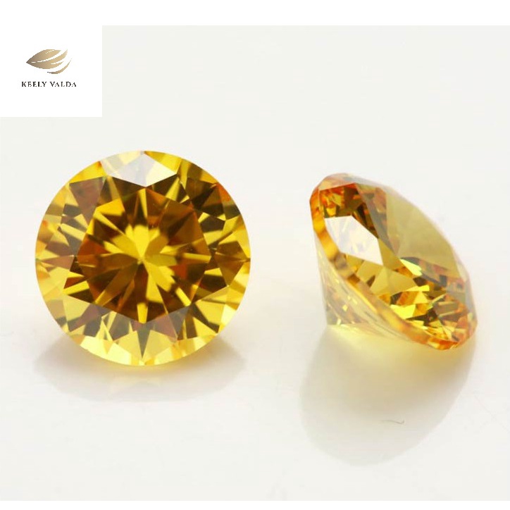 Sỉ Đá CZ Cubic Zirconia loại 5A Màu Vàng - Kim cương nhân tạo Siêu Cứng Thụy Sỹ