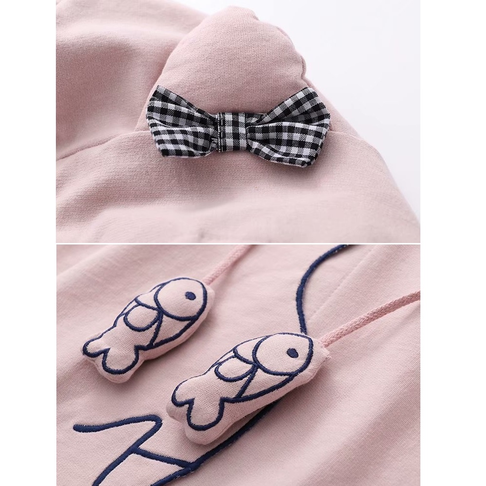 Áo choàng Cotton mềm mại có mũ trùm đầu thêu họa tiết hoạt hình phong cách Nhật Bản | BigBuy360 - bigbuy360.vn