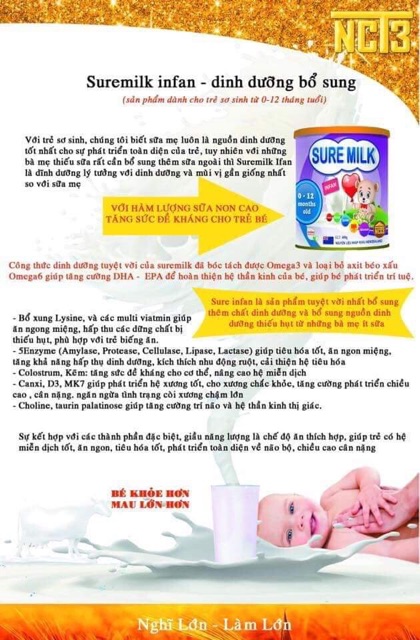 1 SUREMILK INFANT (0-12tháng) 400g - 900g