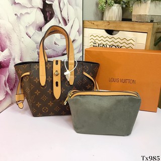 Túi lv hoa nâu kèm ví nhỏ