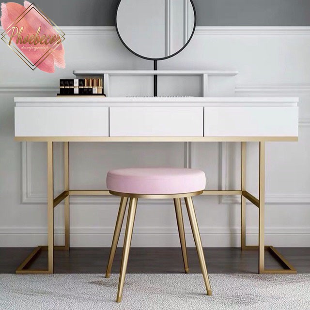 Ghế cho bàn trang điểm chân mạ vàng - PB258