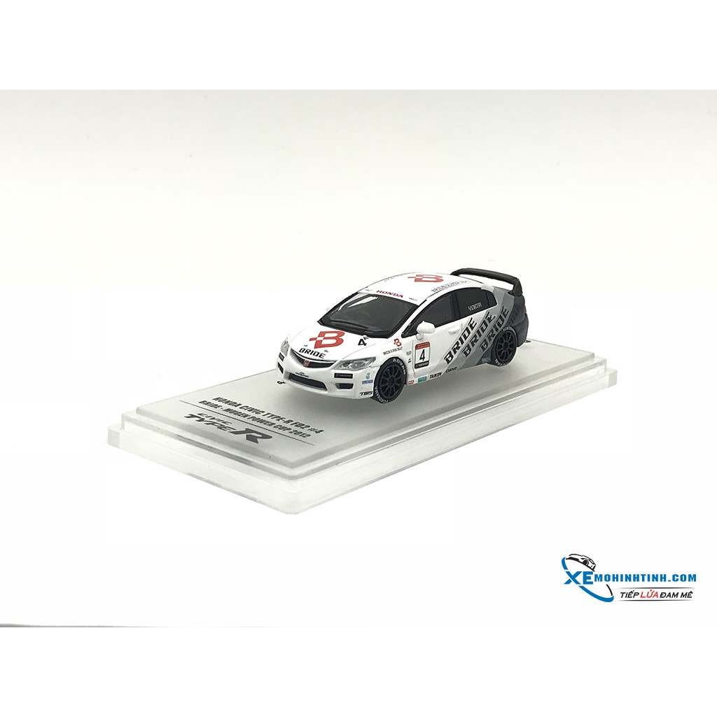 Xe Mô Hình Honda Civic Type-R FD2 #4 ''BRIDE'' Magen Power Cup Civic One Make Race 2012 1:64 Inno Model ( Trắng )