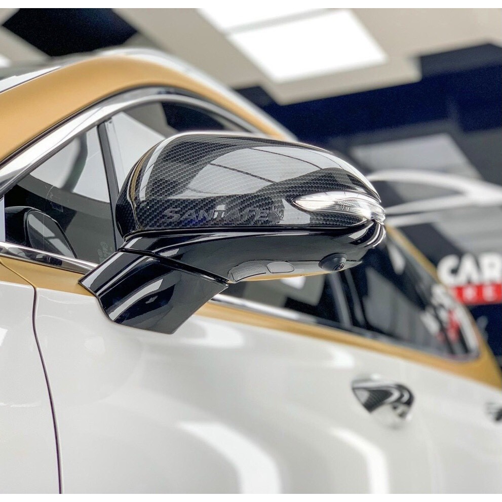 Bộ 2 Ốp Gáo Gương Xe Hyundai Santafe 2019 2020 Mạ CROM/ Carbon cao cấp có sẵn keo dán 2 mặt chuyên dụng