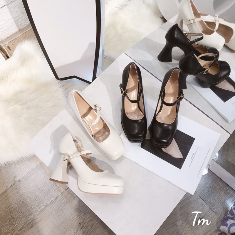 MẪU MỚI - Giày Cao Gót Đế Vuông Quai Cài Phong Cách Tiểu Thư Hàng Đẹp Loại 1