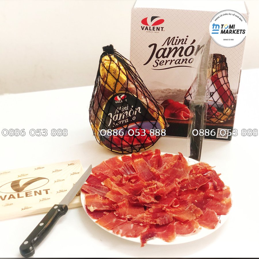 Đùi heo muối Jamon Serrano Mini Valent nhập khẩu chính hãng Tây Ban Nha 1kg ,Quà tết | BigBuy360 - bigbuy360.vn