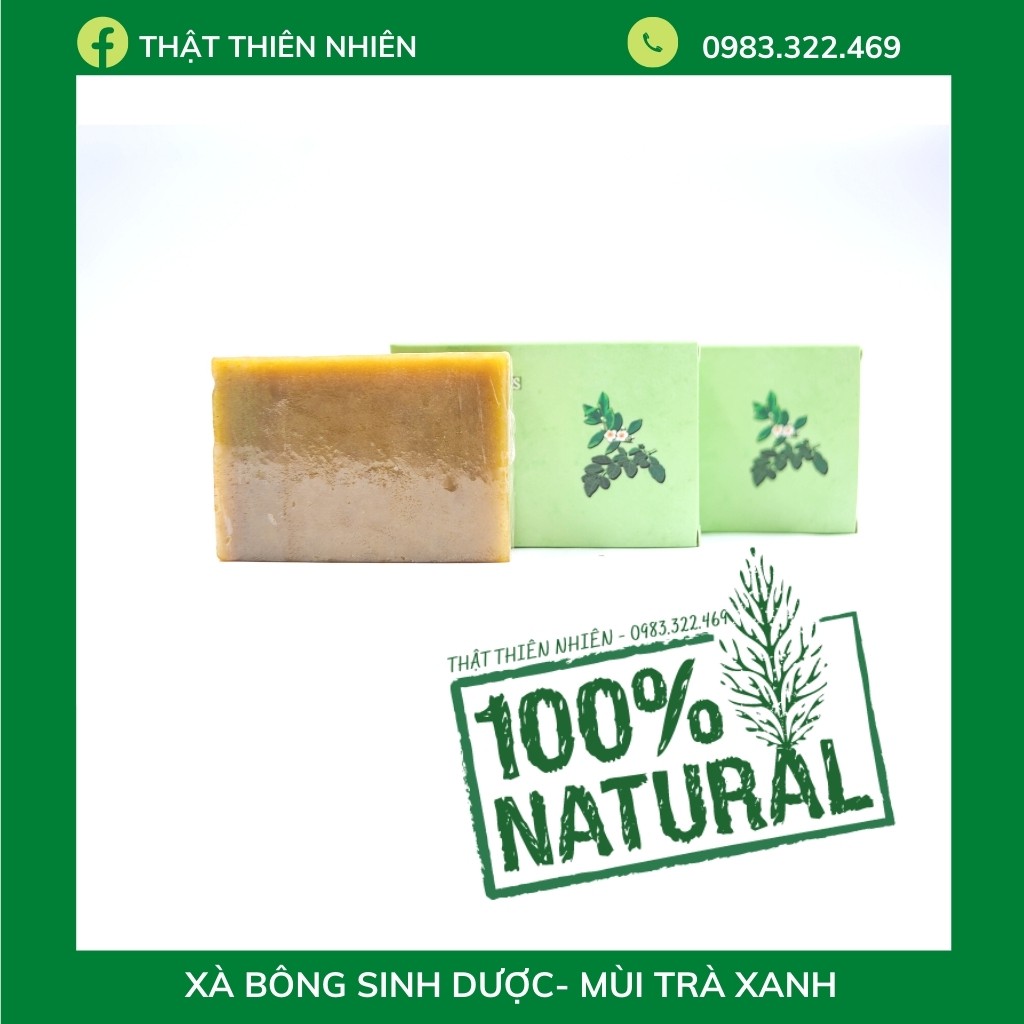 Xà Bông Chùm ngây Trà xanh Sinh Dược (Bánh 100gr) - Xà phòng handmade