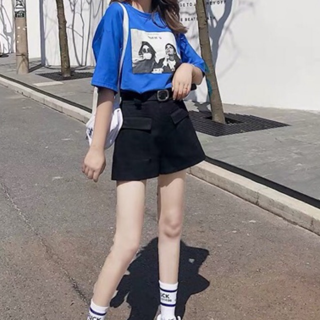 Quần short cạp cao, quần short kaki phong cách Hàn Quốc C8