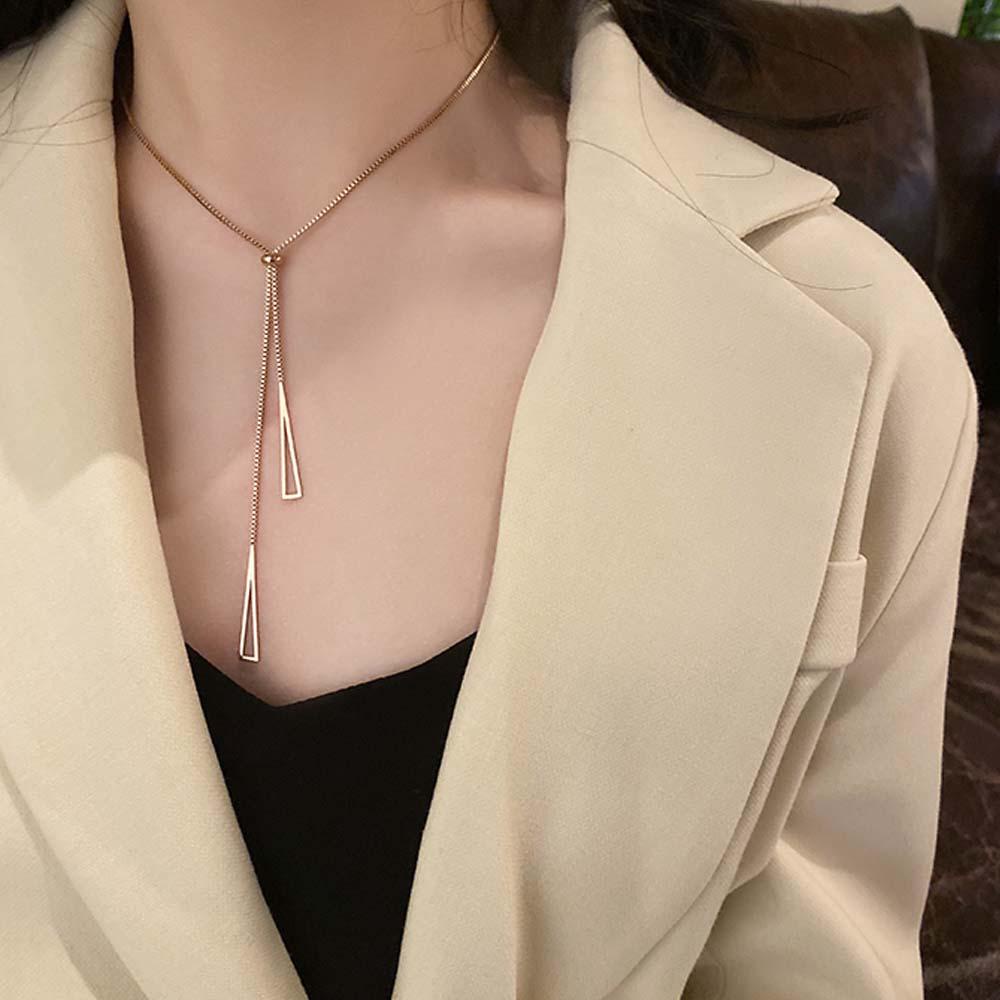 Vòng cổ Thép Titan Mặt Hình Học Thời Trang Cho Nữ