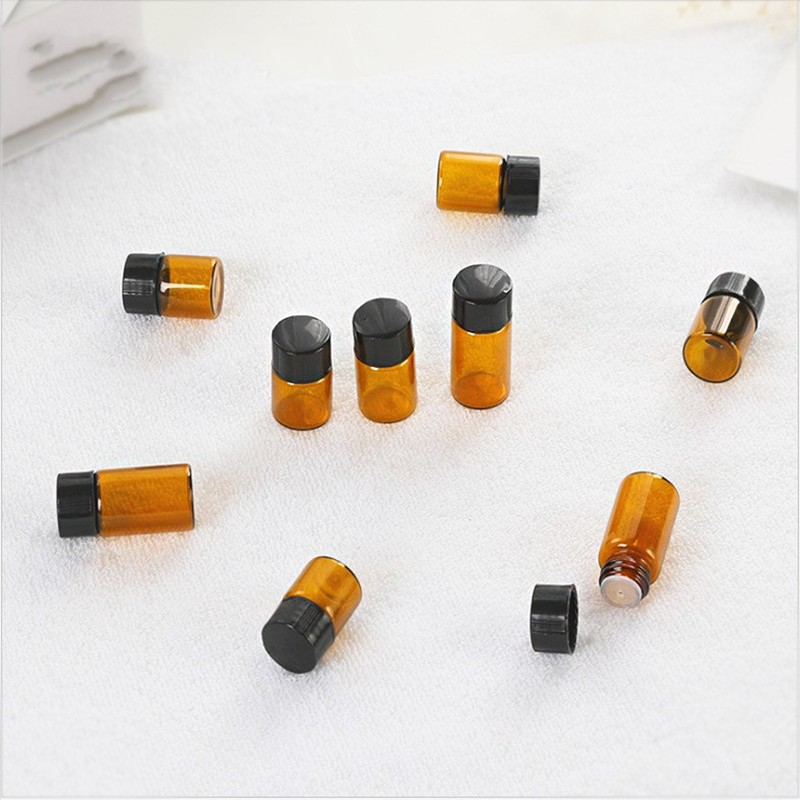 [Hàng mới về] Lọ thuỷ tinh mini màu nâu đựng mẫu thử tinh dầu 1/2/3ml