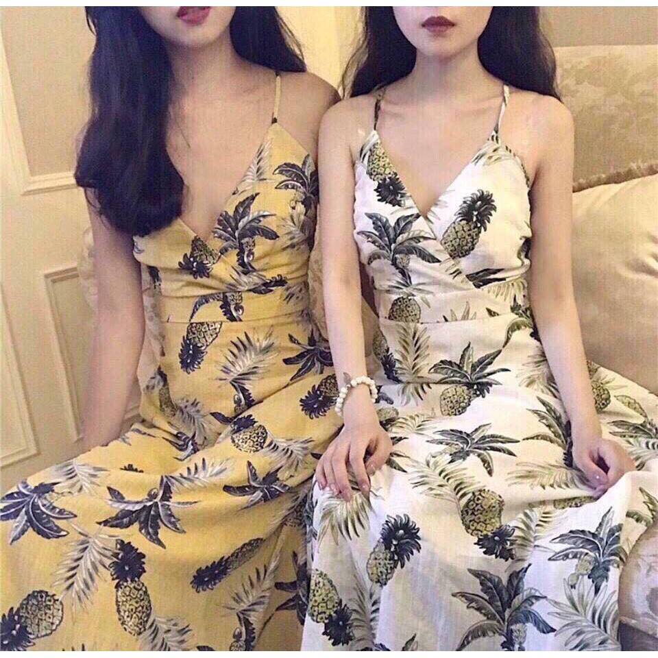 Lẻ = sỉ. Váy maxi dứa đũi