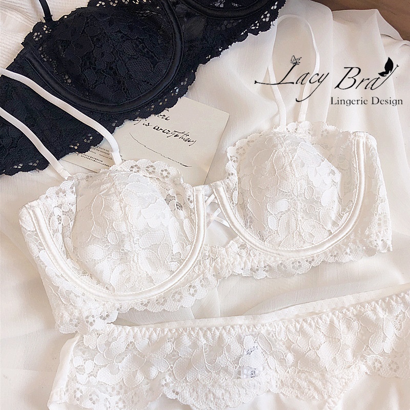 Bộ Đồ Lót Ren Mềm Có Gọng Không Đệm Lacy Bra - B26 | BigBuy360 - bigbuy360.vn