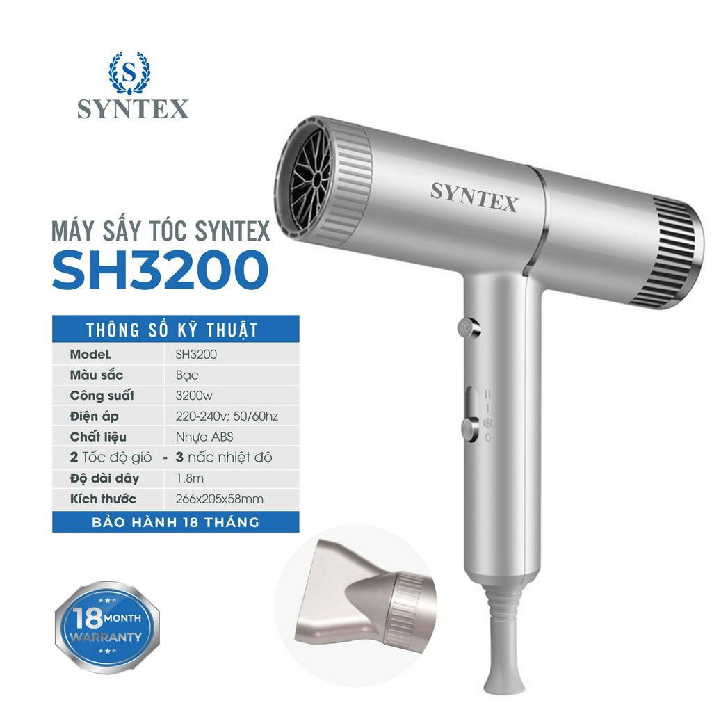 Máy sấy tóc cao cấp Syntex, Sấy tạo ion âm, Công suất lớn, Bảo hành 12 tháng