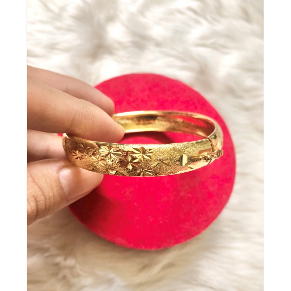 Vòng tay chạm khắc xi vàng 24k (bản to)