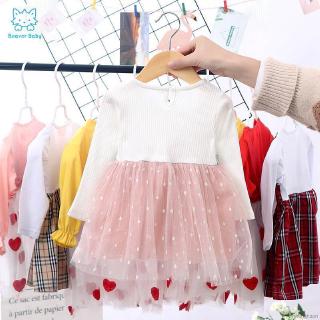 Đầm Bé Gái Tay Dài Phối Lưới