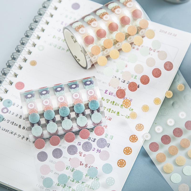 Cuộn sticker dán màu Macaron10 phong cách tùy chọn dễ thương