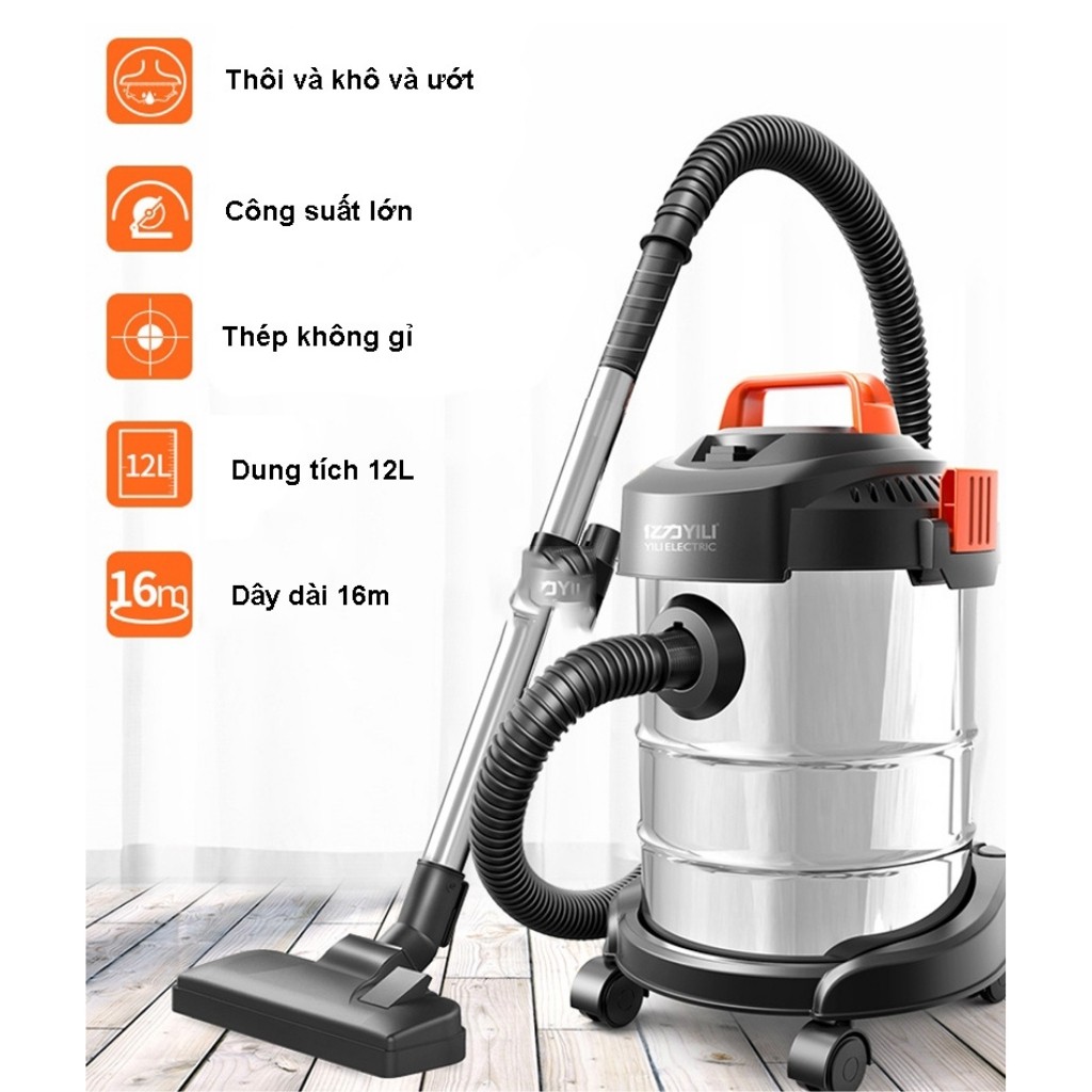 Máy Hút Bụi Công Nghiệp YILI ELICTRIC Cao Cấp Với Công Suất Lên Tới 1200W, Chứa Được 12L Nước | BigBuy360 - bigbuy360.vn