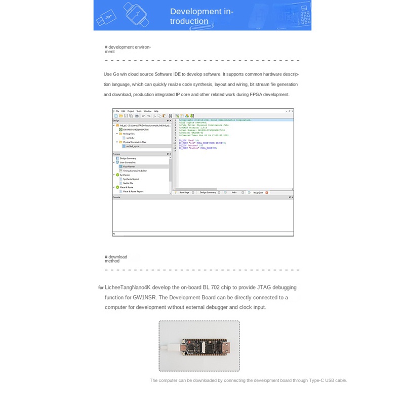 Bảng Mạch Nano 4K GW1NSR-LV4C Cortex-M3 Gaoyun FPGA GoAI Hỗ Trợ Camera OV2640