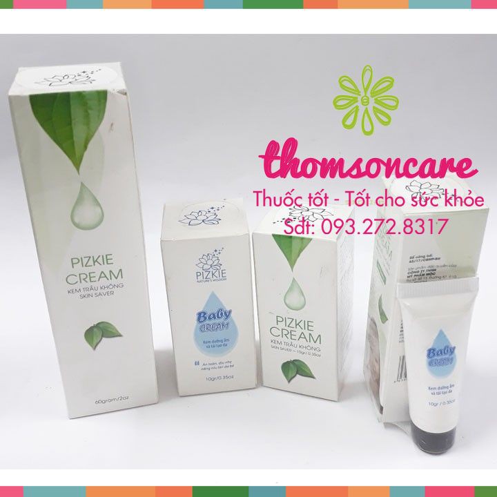 Kem trầu không Pizkie - giảm hăm, rôm sảy, côn trùng cắn, giảm nứt lẻ, tái tạo da Pizkie Baby Cream - Mẫu mới