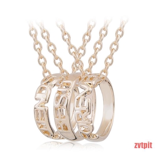 Set 3 Dây Chuyền Tình Bạn Mặt Nhẫn Khắc Chữ Best Friend Forever