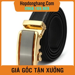 Thắt lưng, dây nịt da nam khoá tự động da bò thật