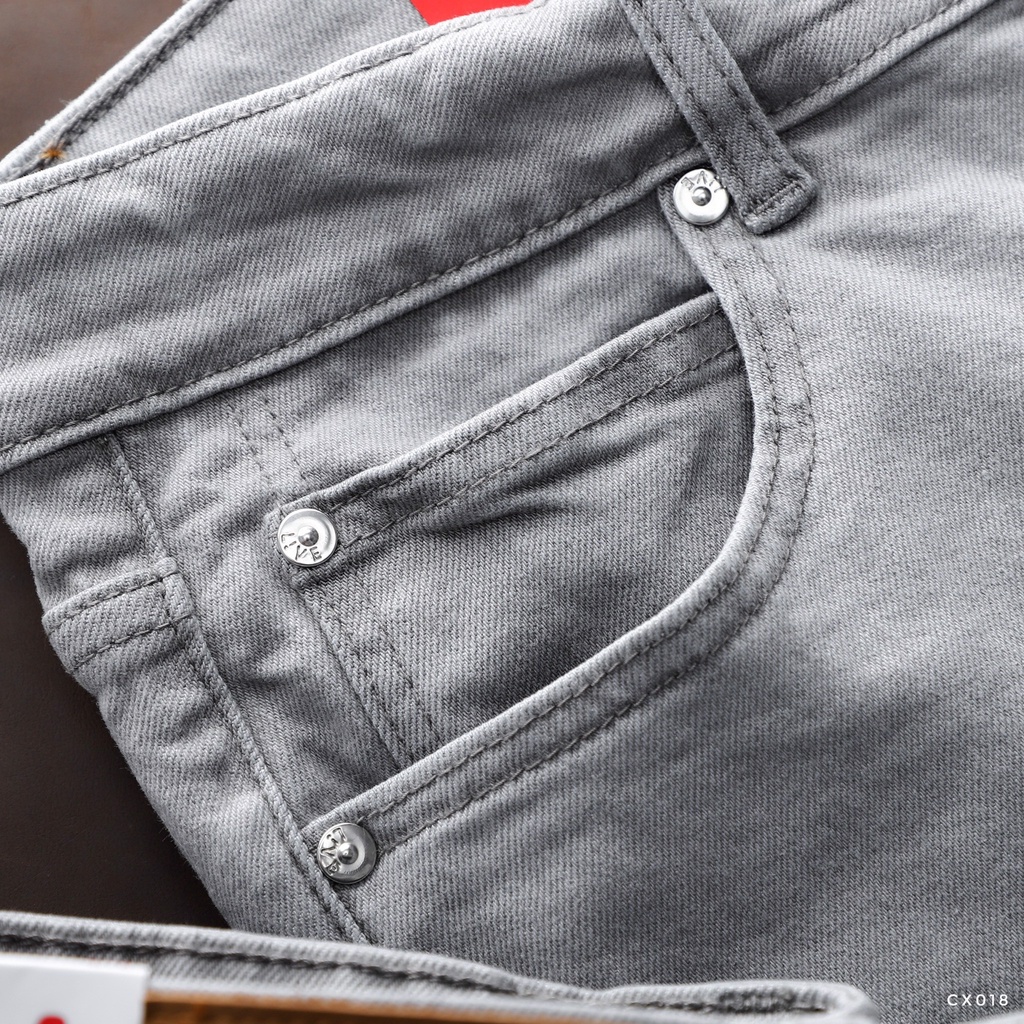 Quần Jean Nam LACOSTE TRƠN CX018 MÀU XÁM Nhạt Form SlimFit Mềm Mịn Co Giãn Hàng Xuất Xịn Có Big Size