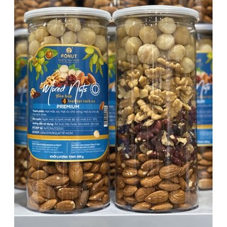 Mix hạt 4 loại nhân Macca, Óc chó đỏ, Óc chó vàng, hạnh nhân