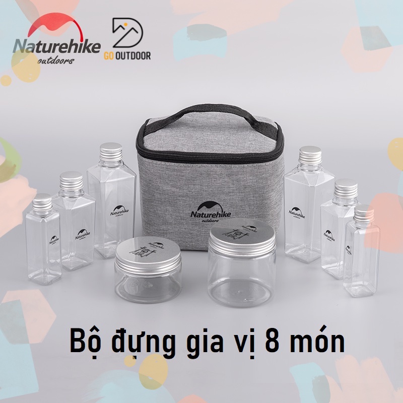 Hộp đựng gia vị Naturehike cắm trại dã ngoại bộ 8 hộp