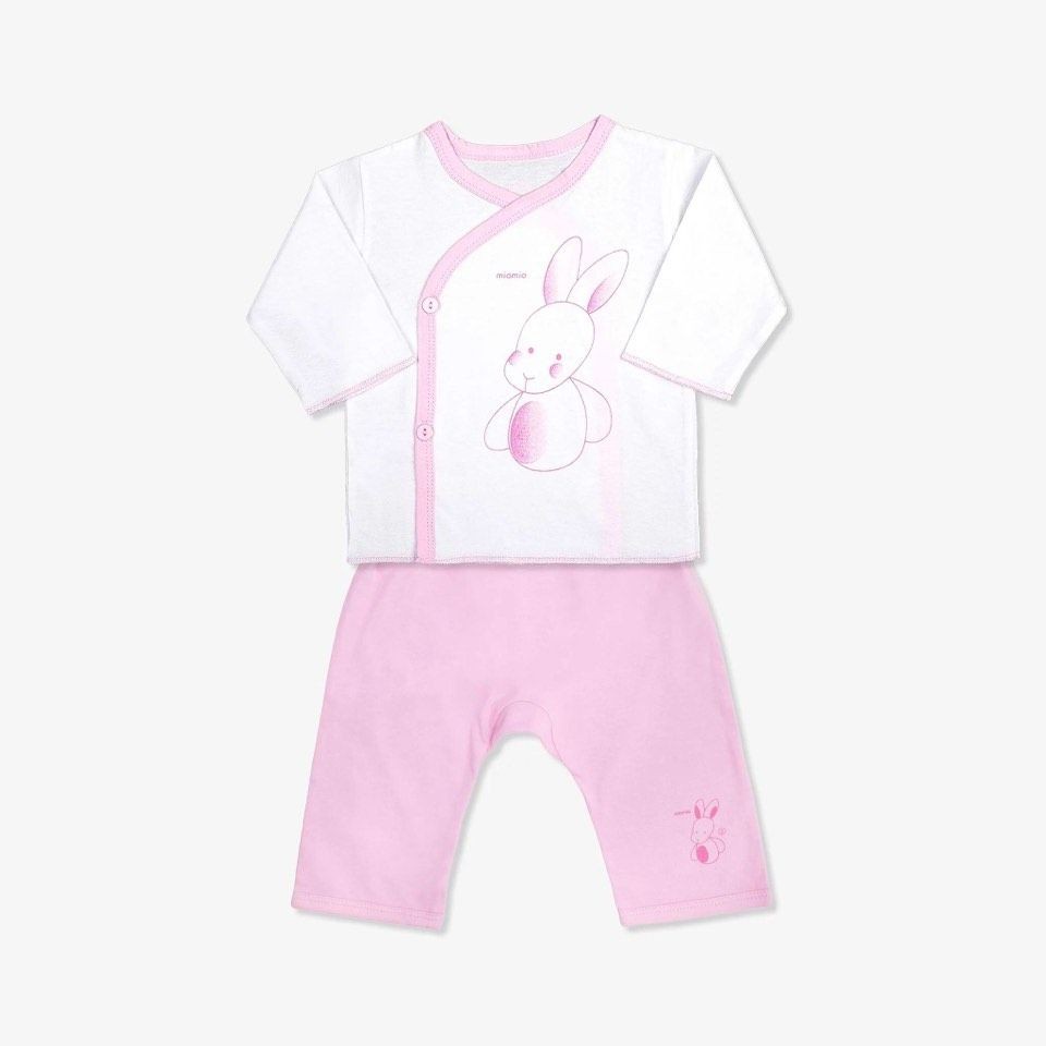 Bộ Sơ Sinh Dài Tay Cài Chéo MIOMIO. In Thỏ Chó, Cho Bé Gái Bé Trai Từ 0 -12 Tháng, 100% Cotton Cao Cấp