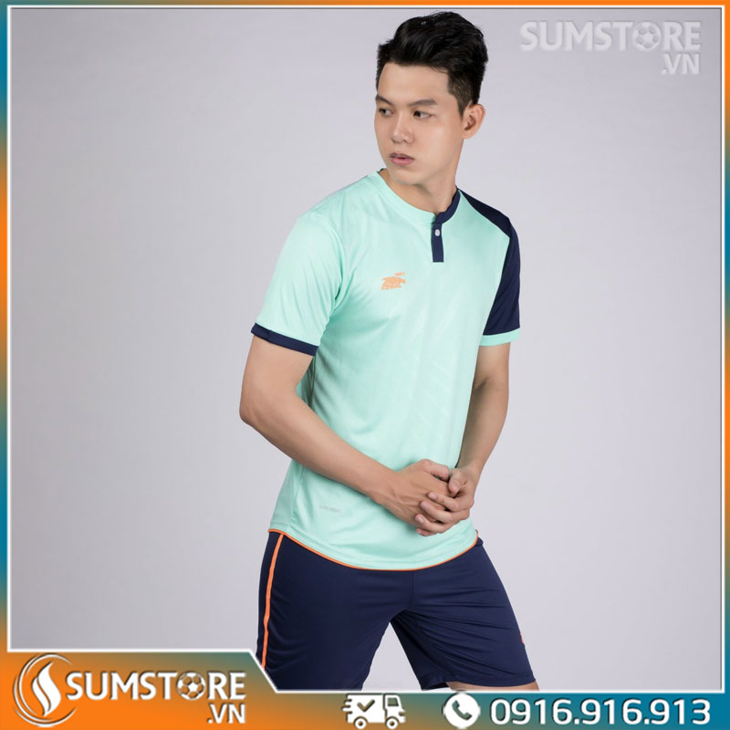 Bộ Bóng Đá Không Logo – Riki – Lostoran – Màu Xanh Ngọc