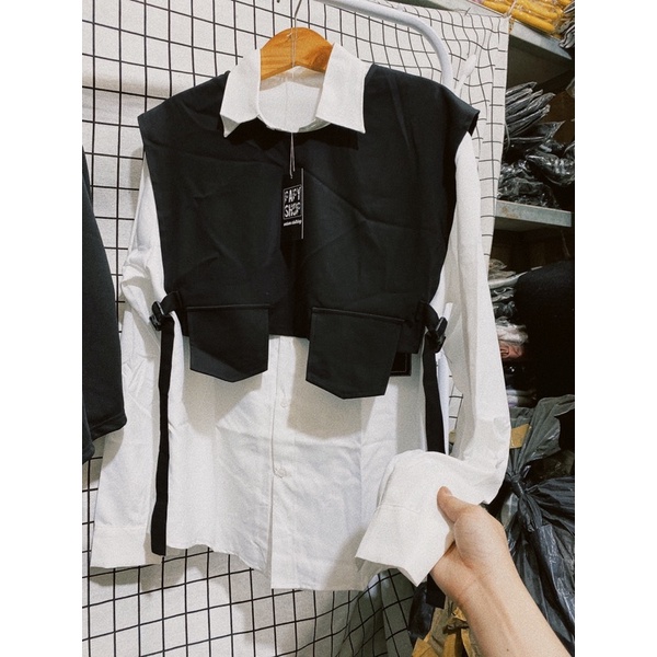 Set 2 Áo sơmi & ghile Unisex