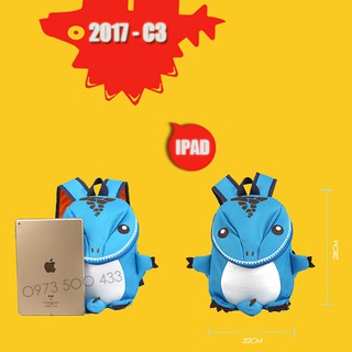 [FOLLOW SHOP - DEAL 19K] C3 - BALO CHO BÉ - KHỦNG LONG XANH