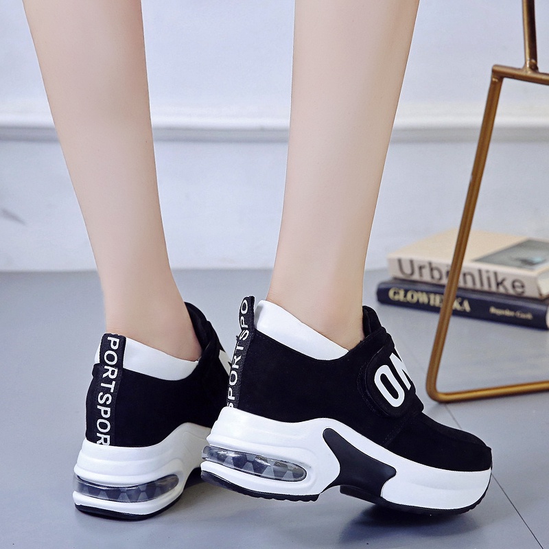 Giày Thể Thao Đế Cao Su Khóa Dán Phong Cách Hàn Quốc Thời Trang Cho Nữ