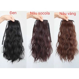 [ freeship, hàng loại 1, 60cm ] tóc giả nữ cột xù mì dài, tóc buộc hàn quốc (0022)