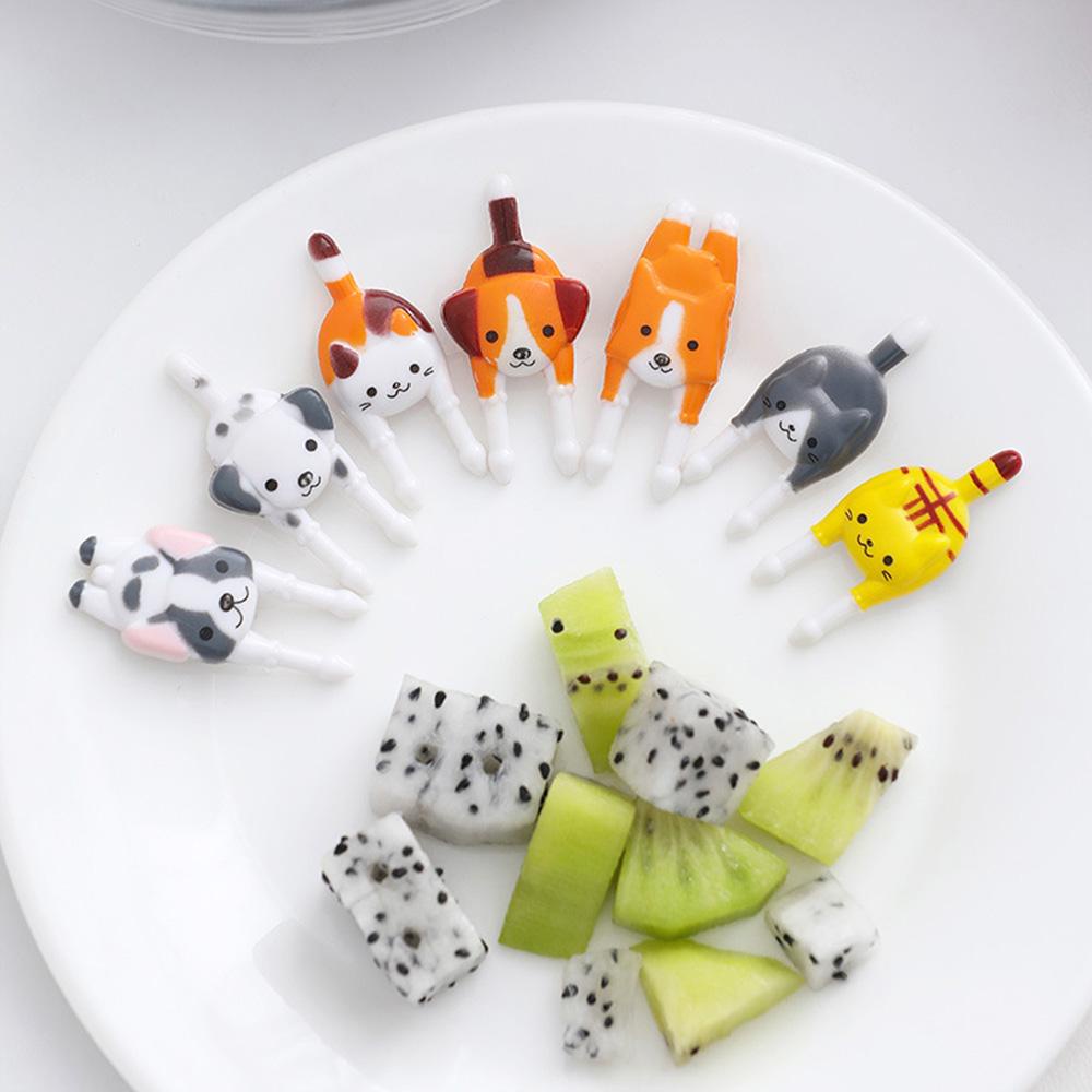 Set 7 Nĩa Ăn Trái Cây Họa Tiết Hoạt Hình Dễ Thương