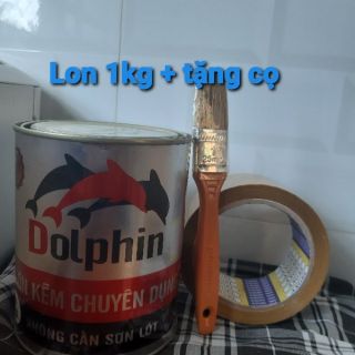Sơn sắt mạ kẽm các màu xám thông dụng lon 800gr & cọ
